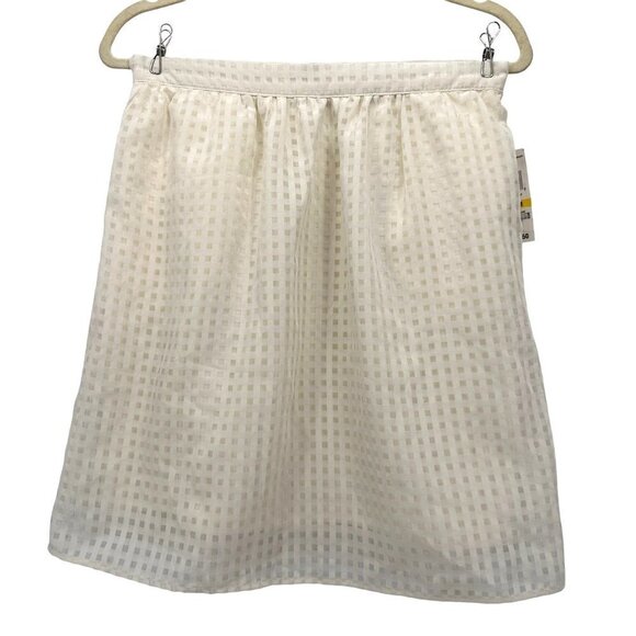 NWT Maison Jules Ivory Checker Short Skirt Womens Medium - Picture 1 of 8